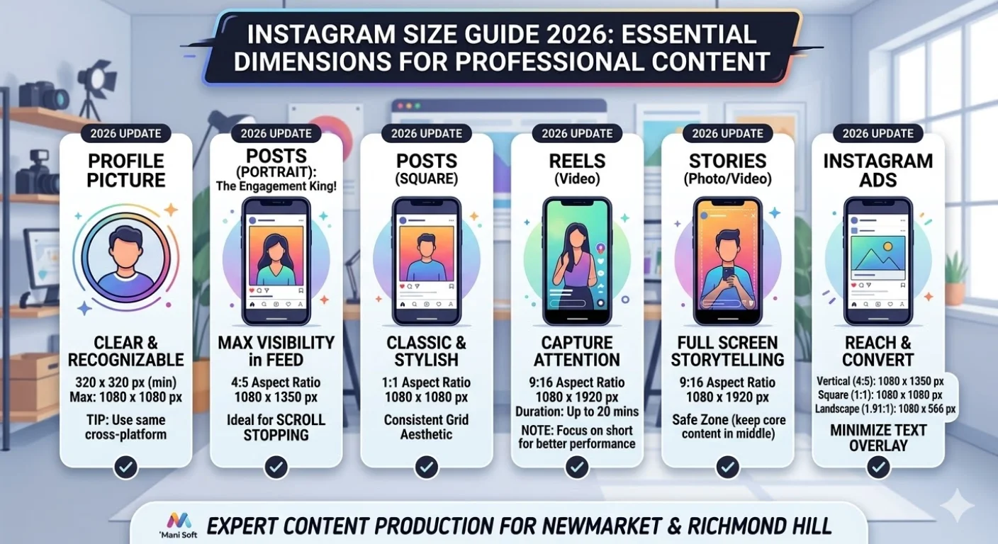Instagram Size Guide 2026: Image & Video Dimensions for Marketing