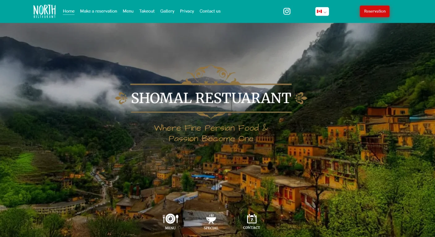 Persian Restaurant Web Design Richmond Hill | Shomal Restaurant Case Study