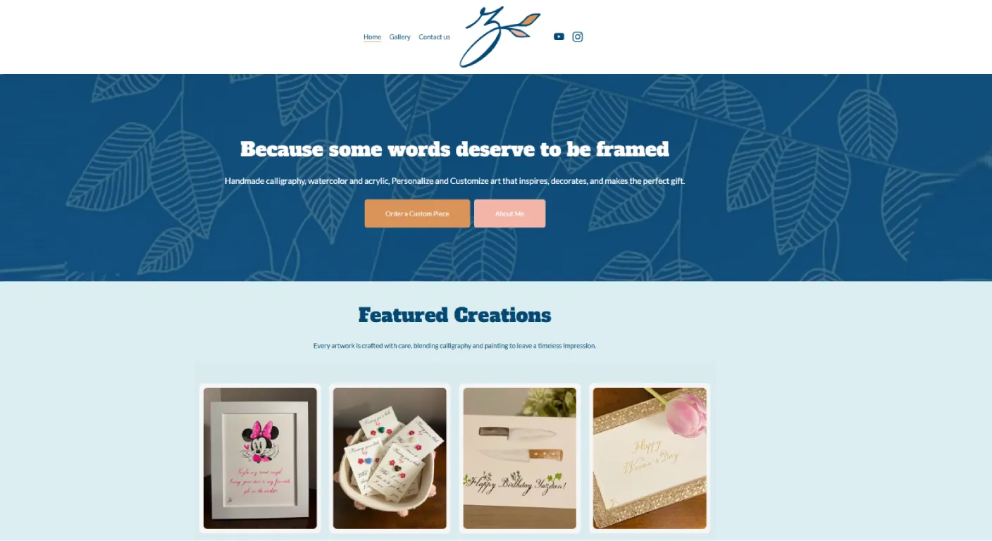 Custom Artist Web Design Aurora | Zestful Pens Portfolio